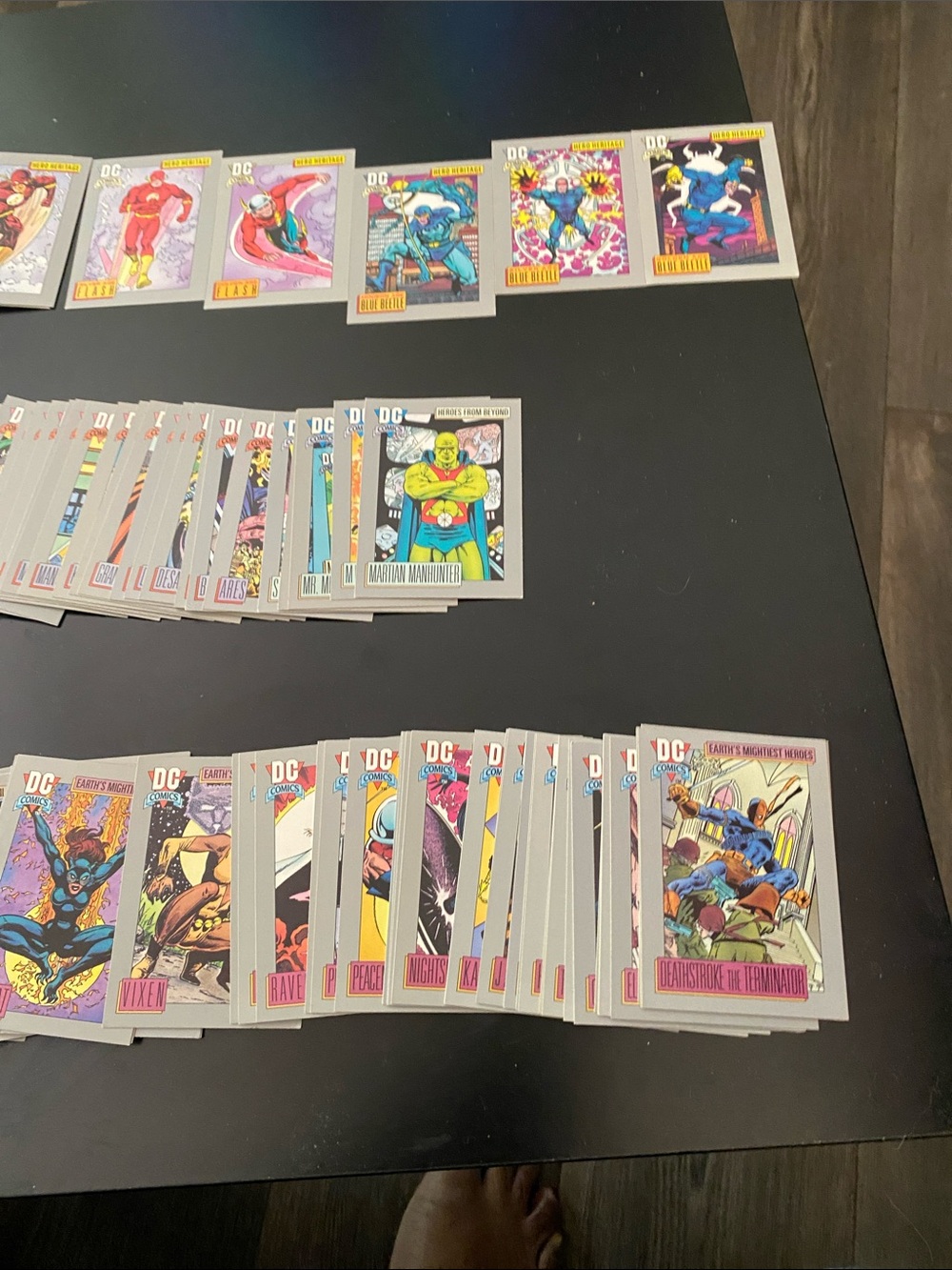 DC Multicolor Superhero Card Lot - Pink, Yellow, Blue, Purple, Black set1-180